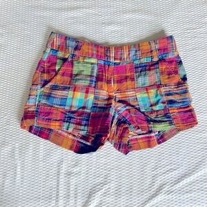 J Crew Patchwork Plaid Mini Shorts Size 0 Cotton